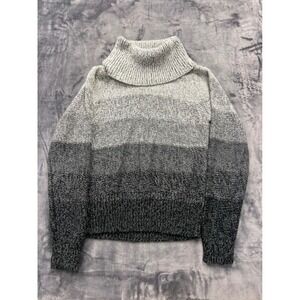 Currants Turtleneck Sweater Womens XL Gray Ombre Chunky Knit Pullover